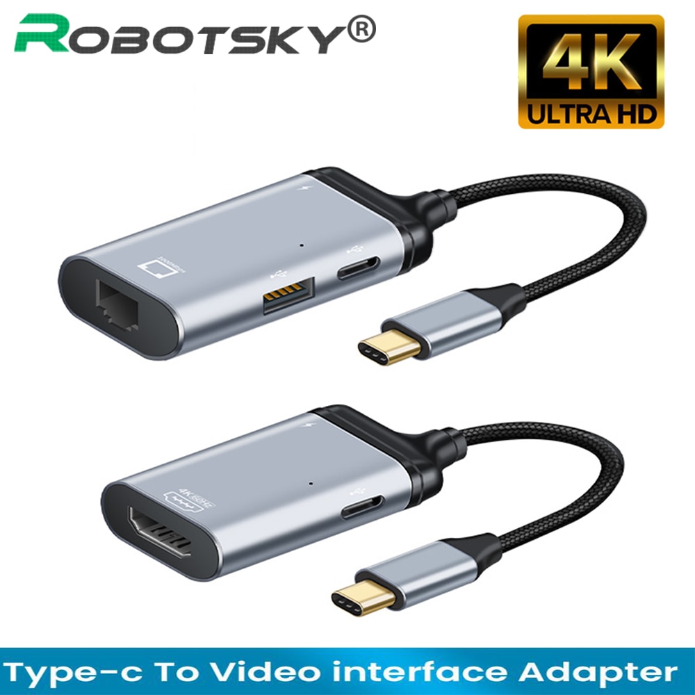 ο 4K USB C rj45/VGA/DP/HDMI ȣȯ/̴ DP ̺  C-HDMI Thunderbolt 3  MacBook Pro 4K UHD USB-C